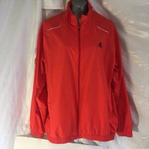 Adidas Jacket Mens Large Navy Orange Windbreaker Full Zip Logo Windbreaker